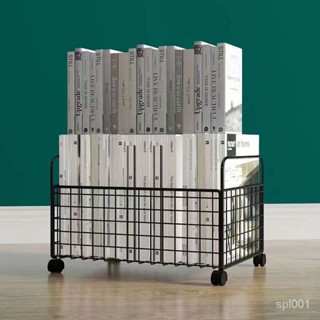 【精選好物】收納架 書桌旁小書架 置物架 落地可移動帶輪桌邊簡易兒童桌下書本收納櫃子 家用書本收納架 房間置物架