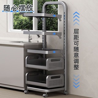 熱賣*精品廚房鍋架多層置物架落地式家用蔬菜放鍋架子多功能移動鍋具收納架哆啦A夢百貨