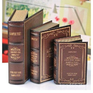 ✨臺灣熱賣 可開發票✨複古假書裝飾品 歐式書房擺件傢居木質模擬書 桌麵裝飾書本收納盒 CRIO