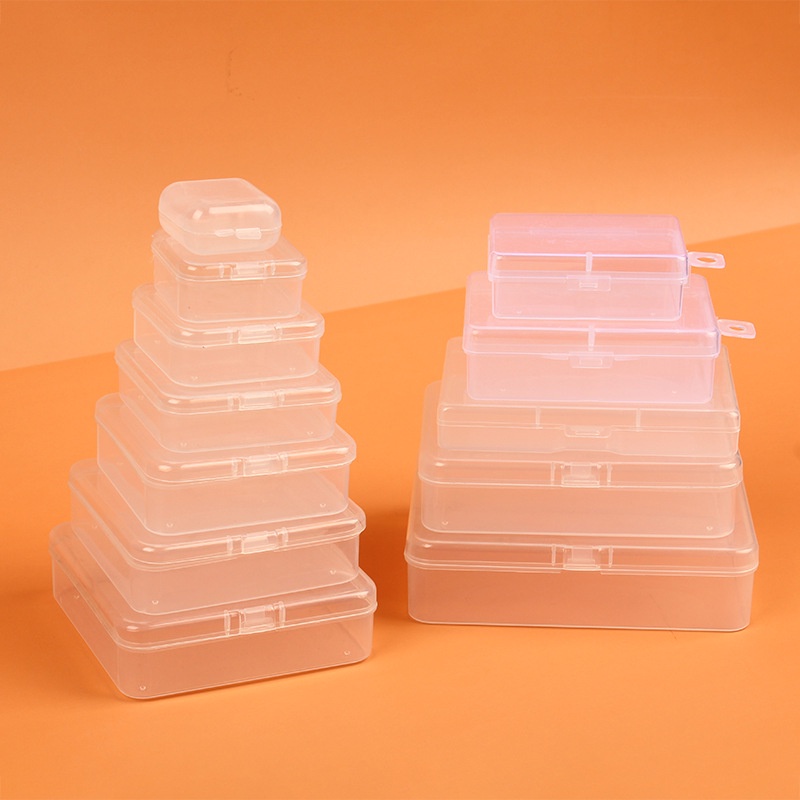 長方形 正方形透明塑膠小方盒耳塞盒飾品收納盒零配件盒首飾串珠盒漁具盒