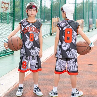 ✨✨小花貓童裝 男童背心夏童裝男童夏季兒童套裝小孩衣服吸汗透氣運動新款藍球夏裝背心速幹