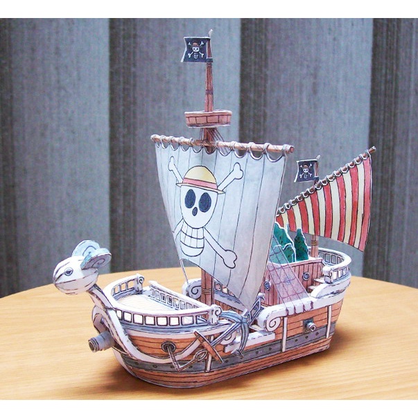 海賊王ONE PEICE 黃金梅利號 手繪圖紙紙模型