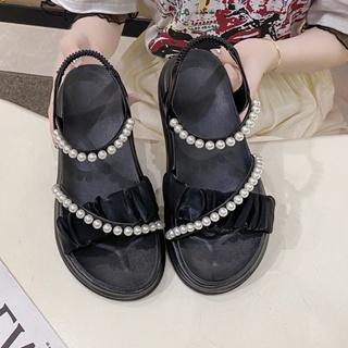 羅馬涼鞋女學生仙女風2023夏季新款韓版洋氣珍珠松糕厚底時尚涼鞋