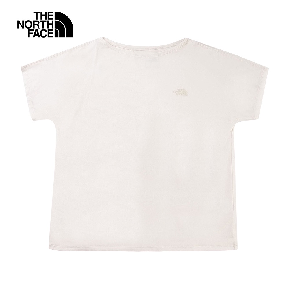 The North Face北面女款米白色吸濕排汗背部開衩短袖T恤｜7WCSN3N