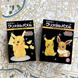 《小巴趴趴造》現貨！日本～寶可夢3D透明水晶拼圖 透明拼圖 立體拼圖 皮卡丘/伊布 拼圖 擺飾 禮物