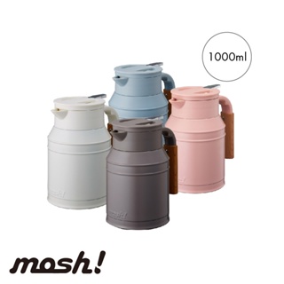 日本mosh! Doshisha 真空雙層復古牛奶罐保溫保冷壺1L 食用級不鏽鋼
