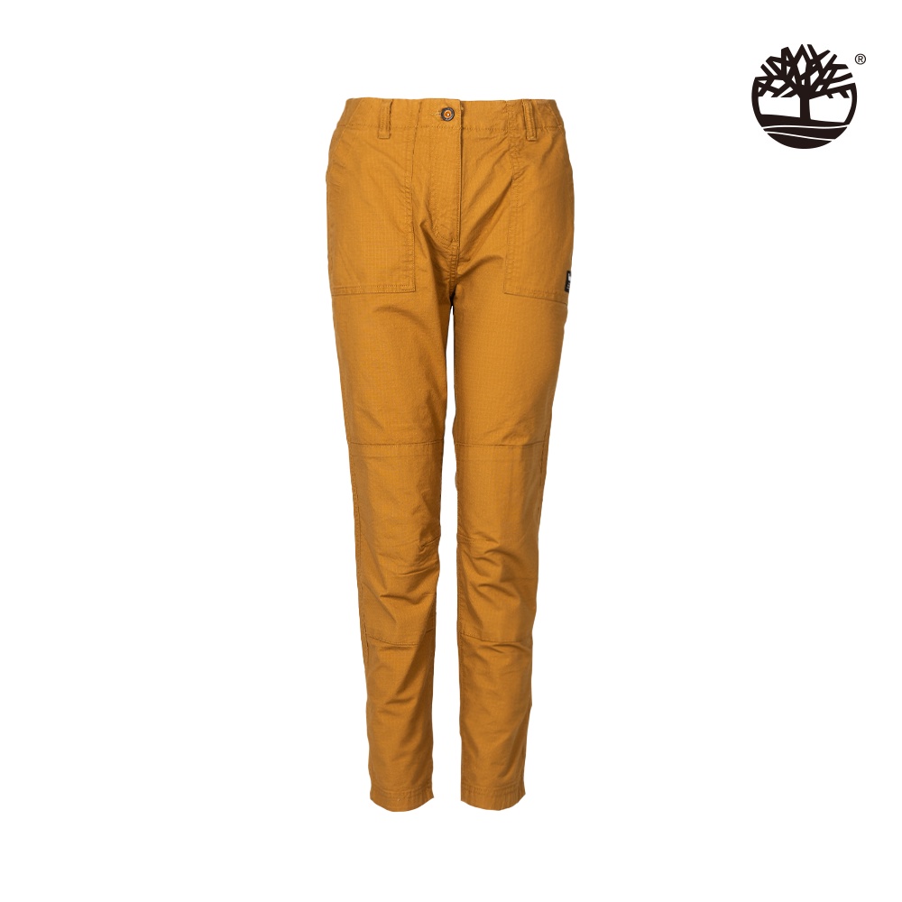 Timberland 女款小麥黃品牌標誌有機棉工裝長褲|A23G8P47