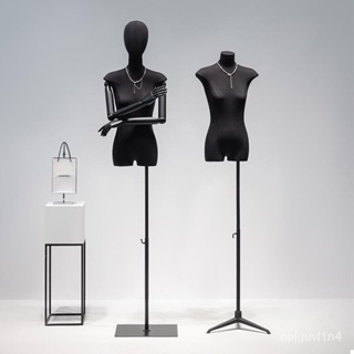 【爆款特賣】韓版扁平胸半身黑色模特道具女裝服裝店櫥窗假人體模特展示架全身 SHC7