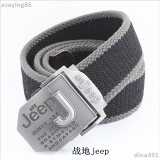 【臺現】JEEP/吉普男士帆布腰帶平滑扣自動扣皮帶簡約休閑運動青年褲帶男