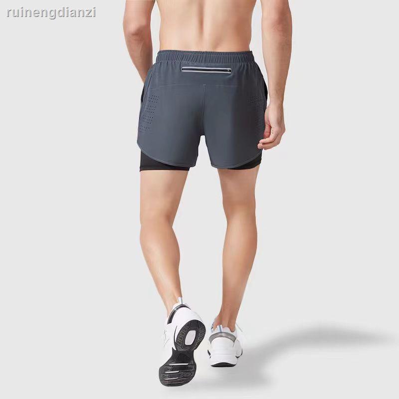 專業跑步短褲男假兩件輕薄速乾透氣反光運動褲健身田徑訓練馬拉松
