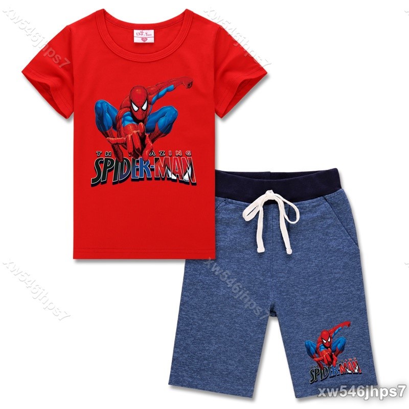【獨角獸】T恤+褲子套裝男童夏季衣服兒童卡通短袖兩件套蜘蛛人童裝