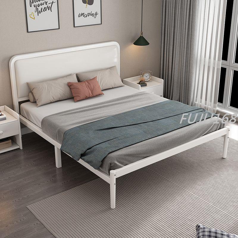 北歐軟包鐵藝床1.5米床家用雙人床1.8x2米出租房鐵架床1.2/1米床-FUJU生活