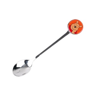 【現貨】小禮堂 迪士尼 小熊維尼 不鏽鋼點心匙 14cm (橘托臉款)