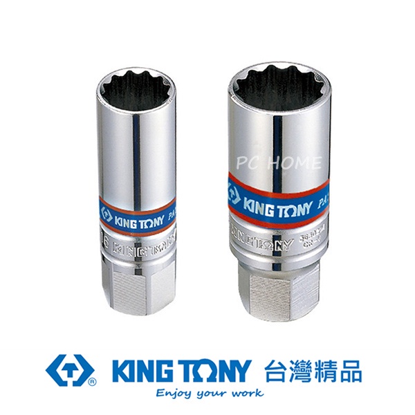 KING TONY 3/8"DR. 十二角膠套火星塞套筒 21mm KT363021