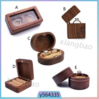 Walnut Wood Jewelry Box Poposal Portable Ring Holder Rustic