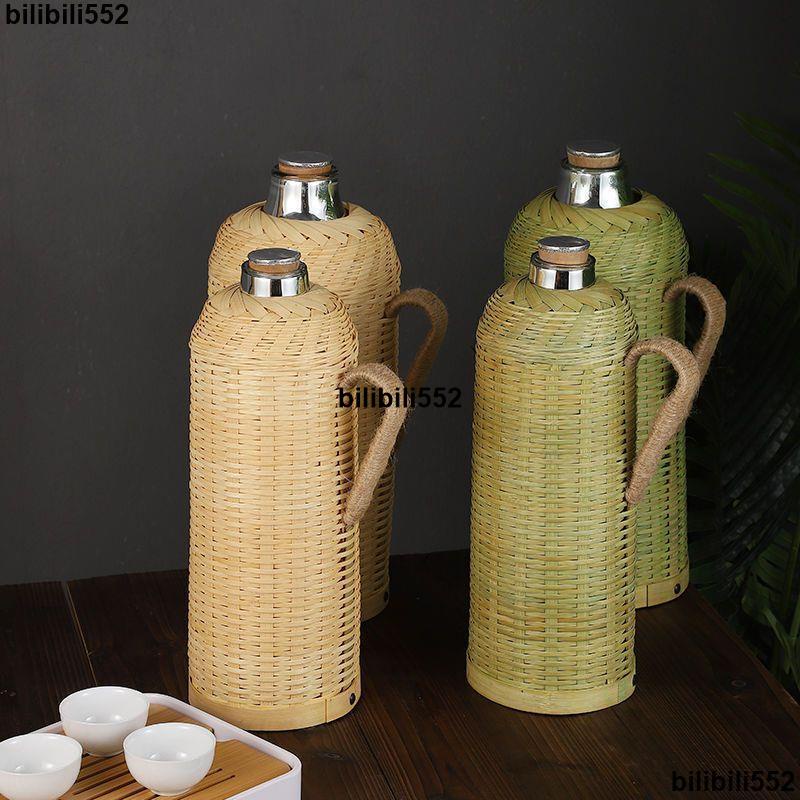 熱水瓶 沃米老式竹編復古 熱水瓶 家用 保溫瓶 保溫壺 玻璃內膽暖瓶開水瓶水壺