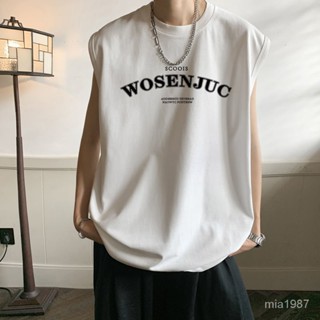 【精品男裝】100%純棉港風ins夏季籃球無袖背心男汗衫男運動沙灘坎肩外穿T恤男jioyh Y2AK