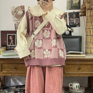【現貨免運】大尺碼女裝 胖MM大碼毛衣針織馬甲疊穿背心設計感小眾高級小個子娃娃領襯衫女 130公斤可穿 日韓JK套裝