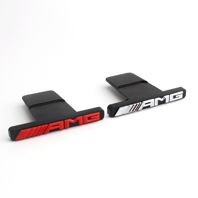 花蓮出貨㊣GT款AMG中網標 適用BENZ車標logo 適用賓士改裝通用標誌車貼 紅色銀色