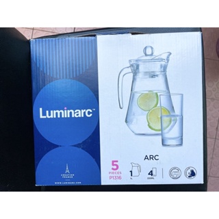 全新現貨 - Luminarc 玻璃 水壺 1L + 4個 水杯