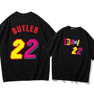 熱火 Butler 巴特勒彩色22號親子純棉短袖T恤夏季雙面印花寬松落肩款潮牌半袖