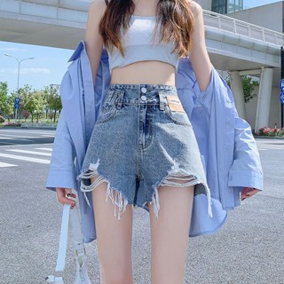 【現*貨】佰分佰/100kg內可穿/牛仔短褲女/a字/闊腿/寬松/高腰/學生/加大碼/女裝/胖mm/大尺碼