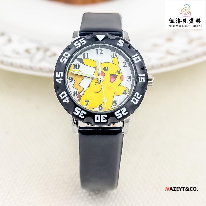 🎉新貨🎉皮卡丘兒童手錶 數字殼夜光動漫手錶 皮帶卡通電子錶 兒童節禮物 神奇寶貝 寵物小精靈 寶可夢