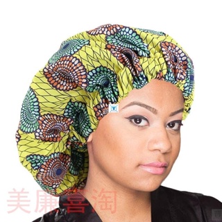 2pcs African Pattern Ankara Print Bonnet Women Night Sleep