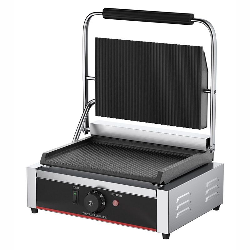 電熱壓板電扒爐商用全坑三文治烤肉壓牛排機器熱壓雙面煎爐一體機