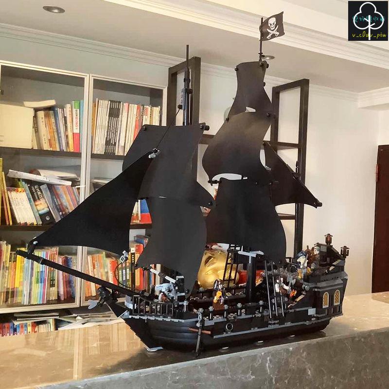 現貨【免運】DIY拼裝模型 黑珍珠號加勒比海盜船模型 拼裝玩具玩具 RG鋼彈 收藏品 生日禮物 樂高帆船積木男孩兒童