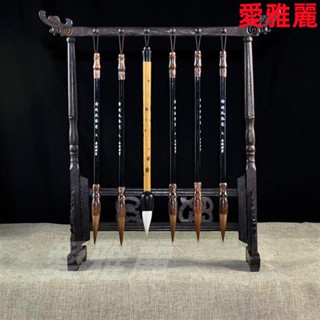 💥臺灣出貨💥筆架 毛筆架 筆掛 雞翅木紅木實木龍頭簡約復古文房四寶書法用品12掛 筆架文房四寶毛筆狼毫掛筆擱龍頭毛筆
