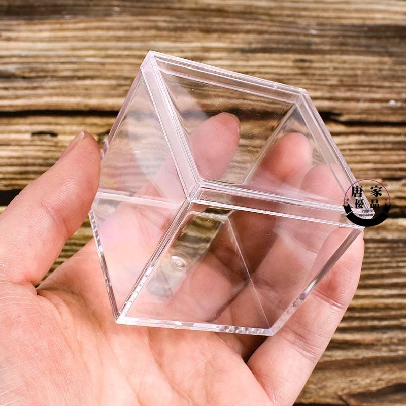 🚚工廠直銷💯2.5CM-12CM亞克力PS食品級方形透明塑膠盒小零食餅乾盒帶蓋水晶泥糖果盒首飾盒電子元件盒5.5CM