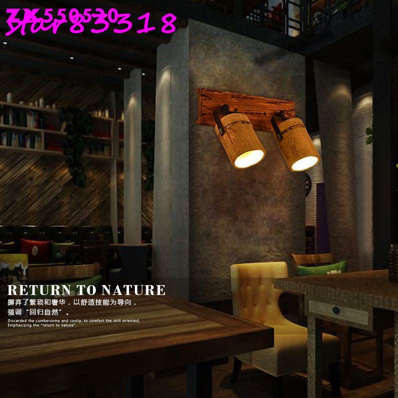 美式 復古 工業風 loft竹藝實木個性 創意酒吧吧臺漫咖啡廳樓梯間壁燈