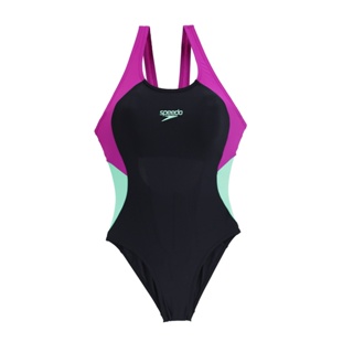 SPEEDO 女運動連身泳裝( 泳裝 游泳 競賽「SD81294415751」 黑紫綠