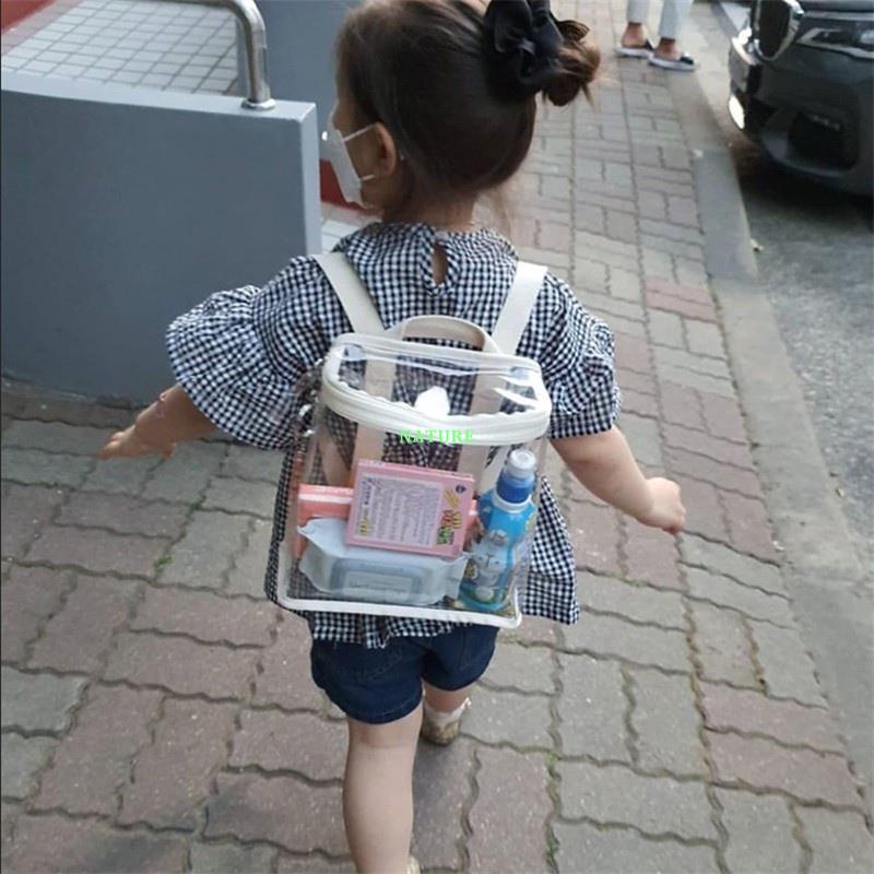 ✨NATURE✨桃園發貨韓國同款透明包包 兒童包包 寶寶 男童 女童後背包 後背包 街拍戶外零食玩具收納包 背包沙灘包外