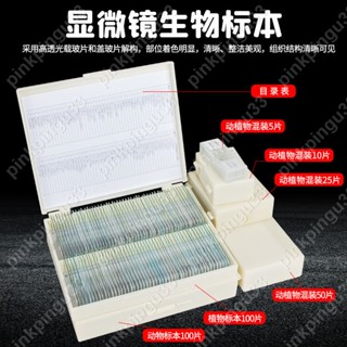 下殺顯微鏡配件盒裝生物標本切片10片25片50片100片200片標本pinkpingu33
