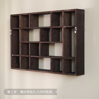 特賣實木多寶閣茶杯架子茶壺茶具收納置物壁掛展示架中式復古茶架掛墻原創特價