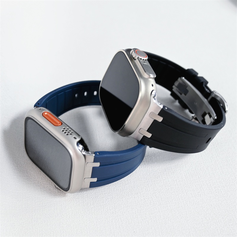 ✭皇家橡樹AP矽膠錶帶 蝴蝶扣表帶 適用Apple Watch Ultra 8代