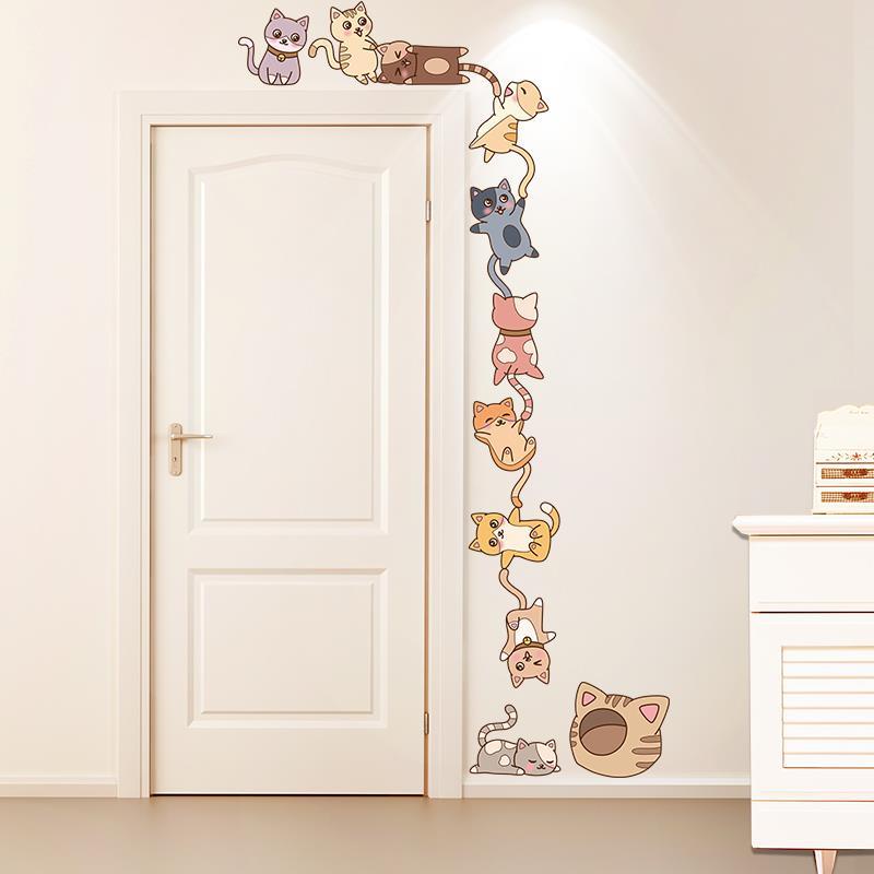 客廳臥室裝飾貼卡通門框貼紙兒童臥室房間裝飾門貼墻壁小圖案創意墻貼畫自粘墻紙