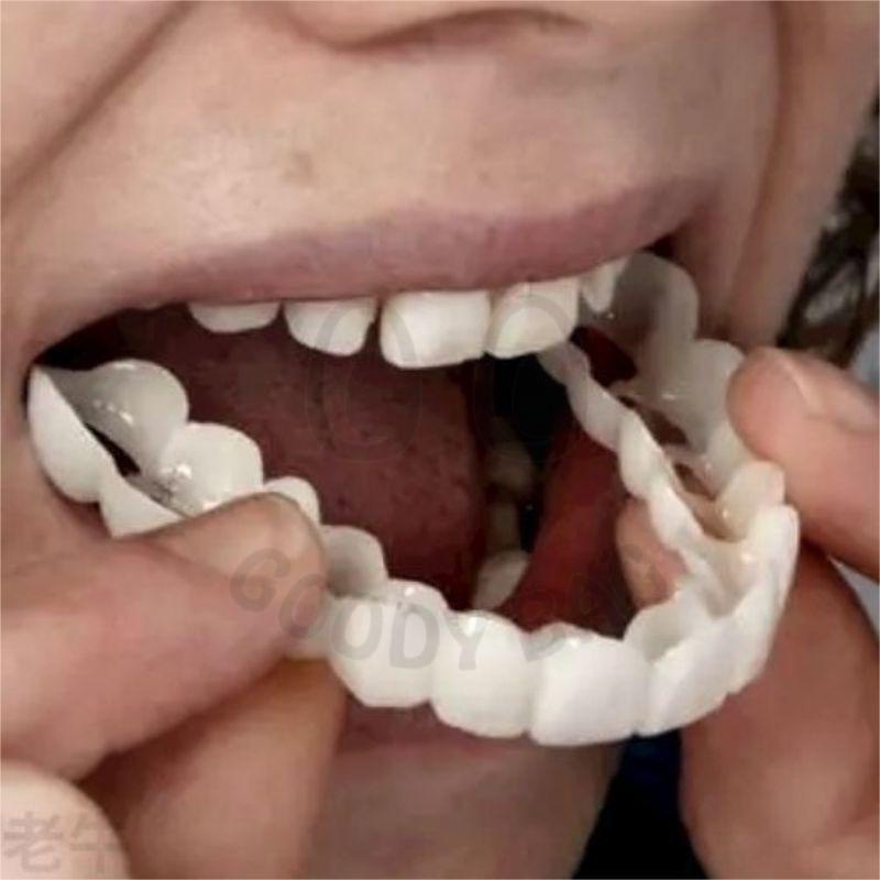 台灣熱銷🎉仿真萬能牙套老人咀嚼神器吃飯補牙牙縫固齒缺牙牙洞通用護理用品