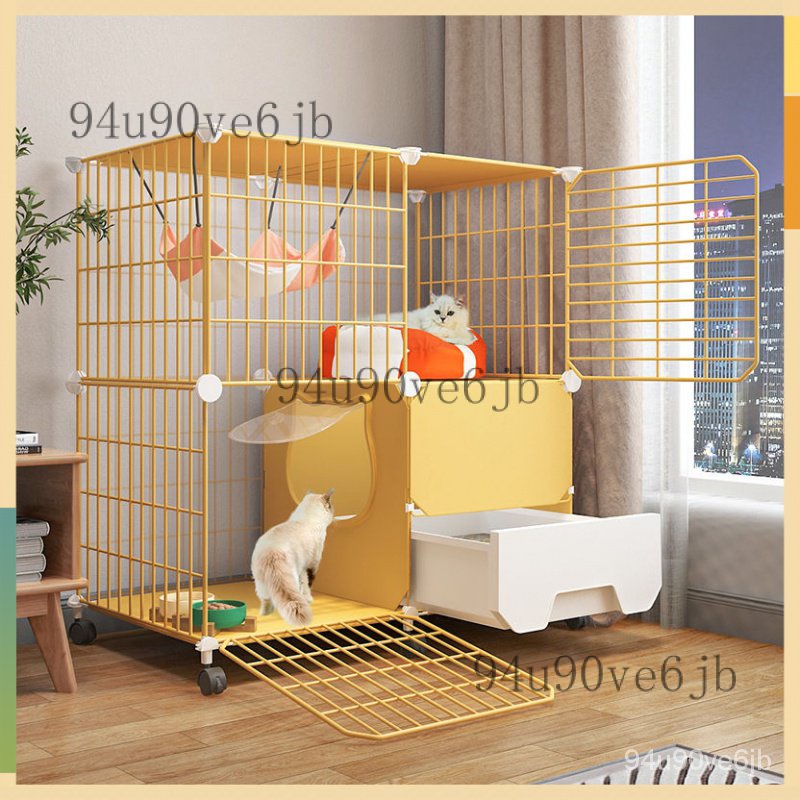 【開立發票】貓籠子帶厠所一體超大自由空間室內傢用加固幼貓二層三層貓別墅窩
