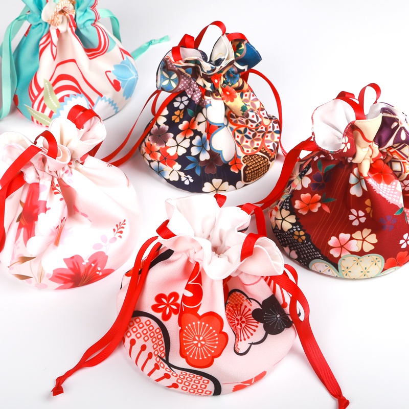桔子點點 日本兒童和服配件女包 水桶包抽繩包 和風可愛包包