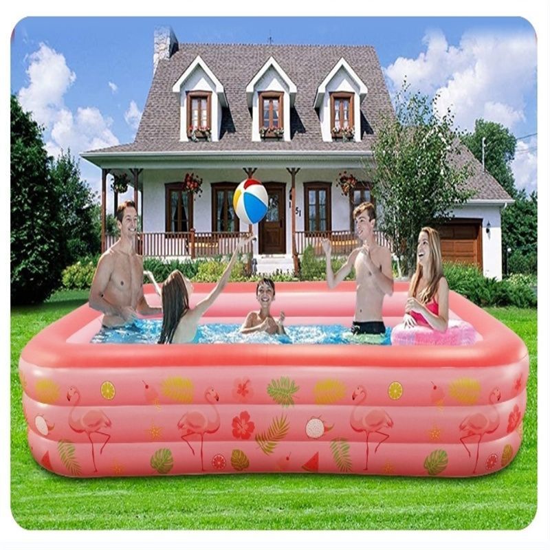 充氣游泳池兒童成人泳池寶寶游泳池家用加厚游泳池可折疊粉色水池
