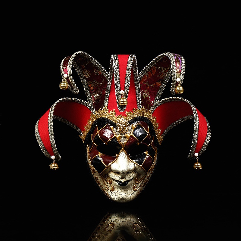 新款 義大利 威尼斯 小丑 面具 男 萬聖節 舞會 COSPLAY 表演 面罩 個性 詭異