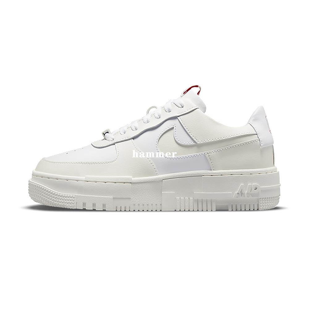 Nike Air Force1 LOW'07 全白 紅標 像素 結構 經典百搭板鞋CK6649-105男女鞋