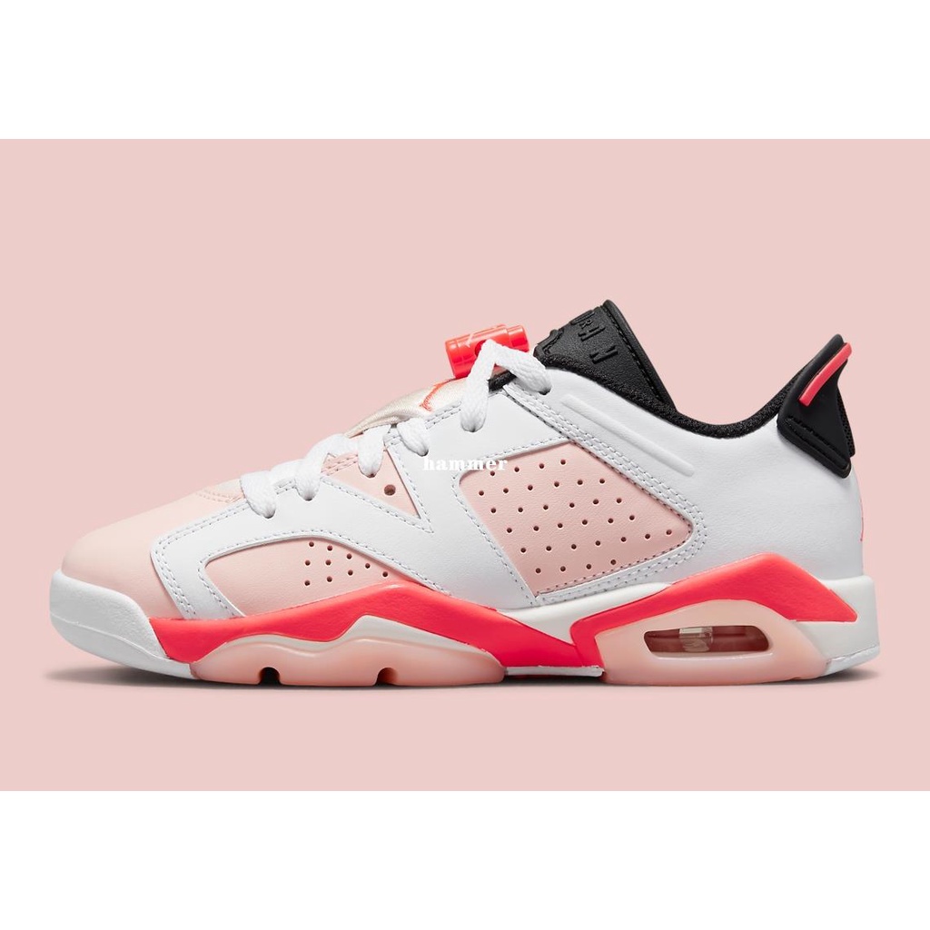 Air Jordan 6 Retro Low 白粉 櫻花粉氣墊運動籃球鞋768878-102女鞋