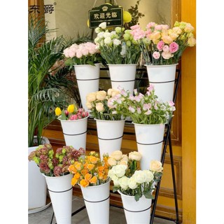 花店花架鮮花展示架貨架多層階梯可移動帶輪養花醒花桶架花藝架子層架 置物架 花架