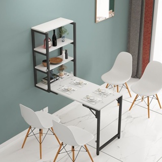 【廠家直銷】多功能壁掛桌變形折疊桌子餐桌家用小戶型網紅伸縮置物架可變桌子