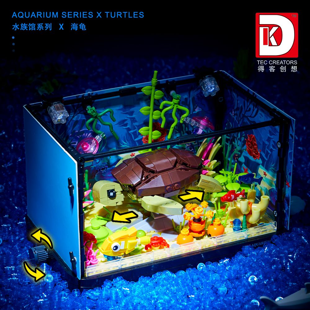 海洋積木 輪船 兼容樂高海底世界積木水族館烏龜生態鯊魚缸擺件兒童益智拼裝玩具
