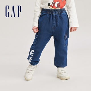 Gap 男幼童裝 Logo束口牛仔褲-深藍色(784991)